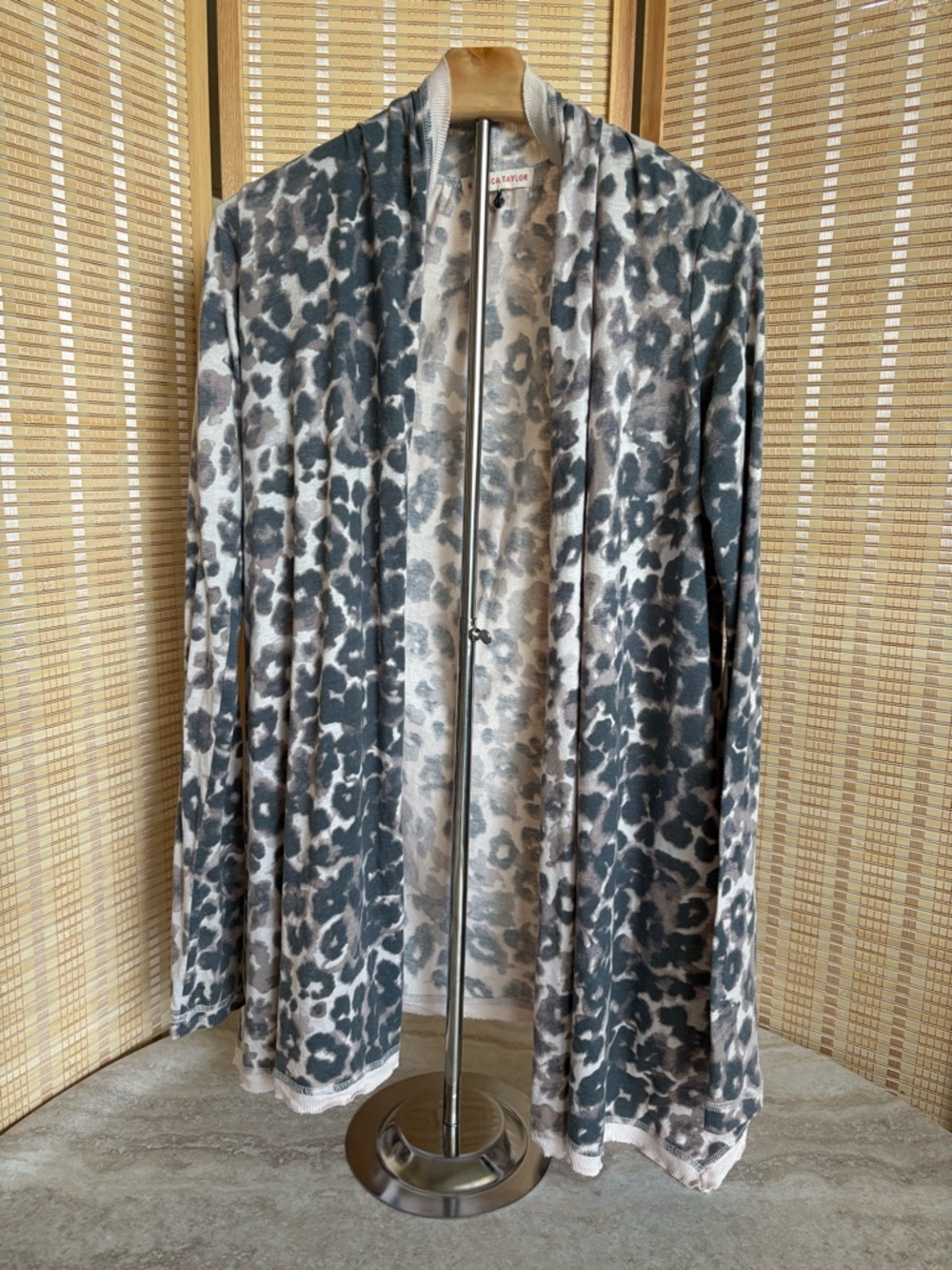 Rebecca Taylor Animal Print Open-Front Cardigan- size xsmall
